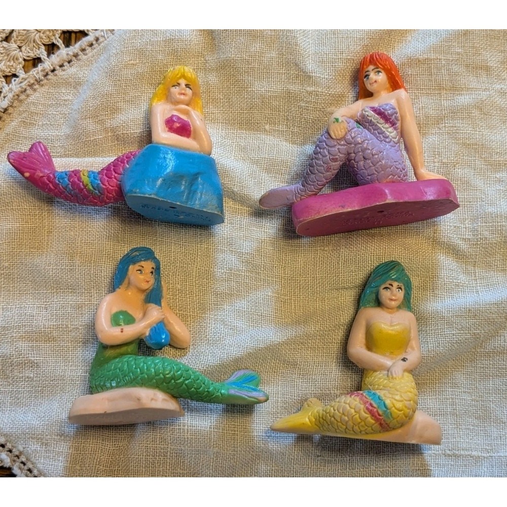 Vintage 1991 SOMA Mermaid Figures Lot of 4 PVC Ocean Fantasy Toy Set
